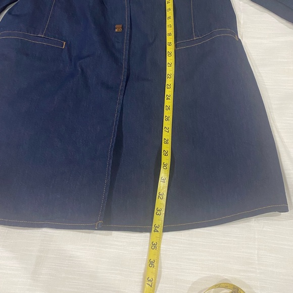 Chico’s Rich Indigo Refined Collarless Denim Duster - Picture 7 of 8